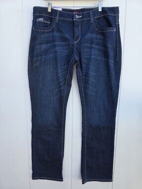 Cinch Ada Mid Rise Relaxed Fit Boot Cut Dark Wash Denim Jeans 33/15L NWT